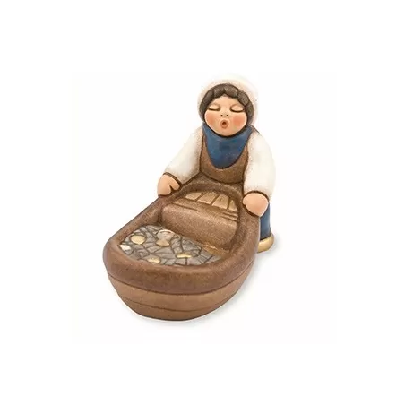 Pescatore con barca presepe classico, blu - Thun