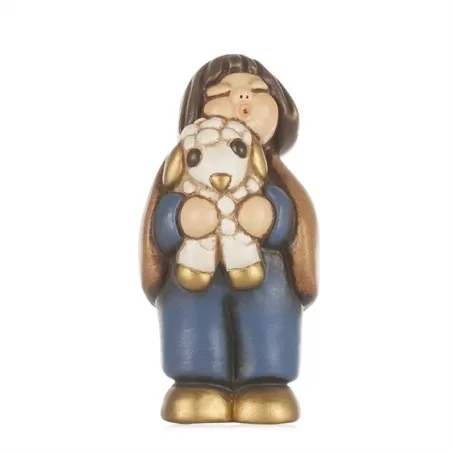 Pastore con agnello presepe classico, blu - Thun