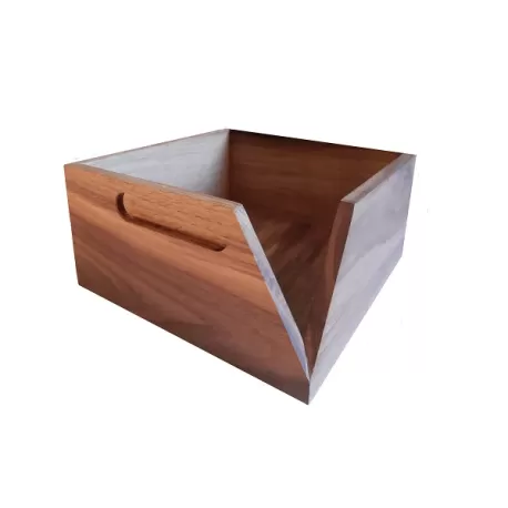 Box quadrata porta tovaglioni alta in legno di noce italiano - Grattoni