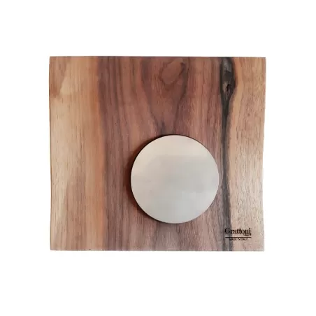 Piatto per tartare in legno e metallo - Grattoni