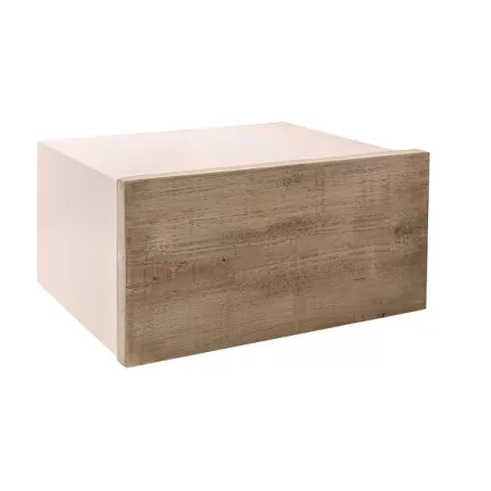 Comodino in tavole di legno di abete e scocca in laccato a colore - Grattoni