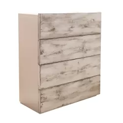 Comò in tavole di legno di abete con scocca in laccato a colore - Grattoni