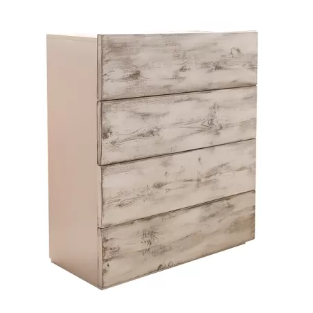 Comò in tavole di legno di abete con scocca in laccato a colore - Grattoni