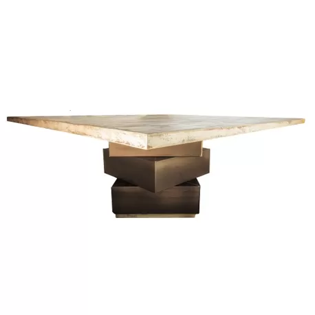 Tel Aviv, tavolo basso realizzato con legno a scelta e base in metallo - Grattoni