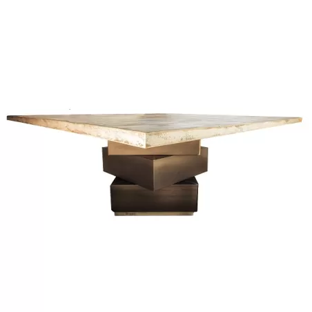 Tel Aviv, tavolo basso realizzato con legno a scelta e base in metallo - Grattoni