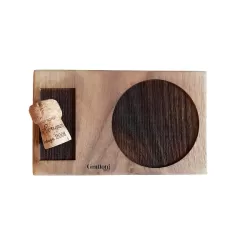 Poggia tappo e bottiglia in legno italiano e personalizzazione inclusa - Grattoni