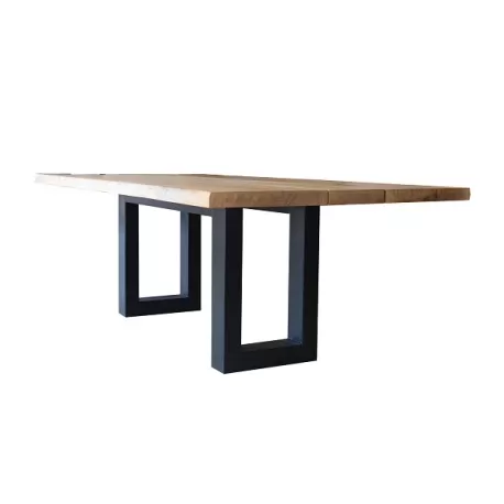 Tavolo in legno italiano a scelta e basi in ferro - Grattoni