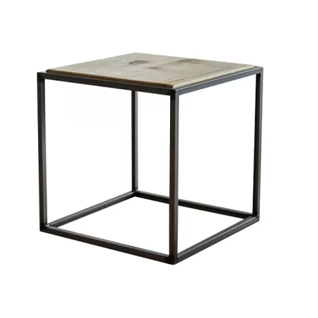 Line, tavolino da caffè in legno italiano e basamento in ferro - Grattoni