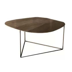 Nu Vo La, tavolino medio con effetto ottone  - Grattoni