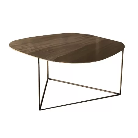 Nu Vo La, tavolino medio con effetto ottone  - Grattoni