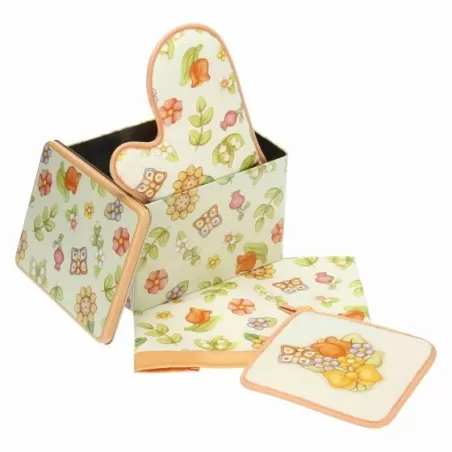Set scatola in latta, presina e canovaccio Country - Thun