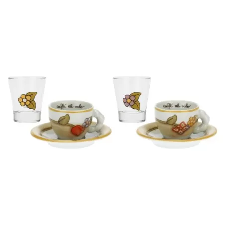 Set 2 tazzine caffe con 2 bicchierini Country - Thun