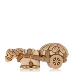 Cavallo con carretto e fieno presepe classico, champagne - Thun