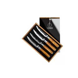 Set 4 Coltello bistecca forgiato, Oliva - Forged 2