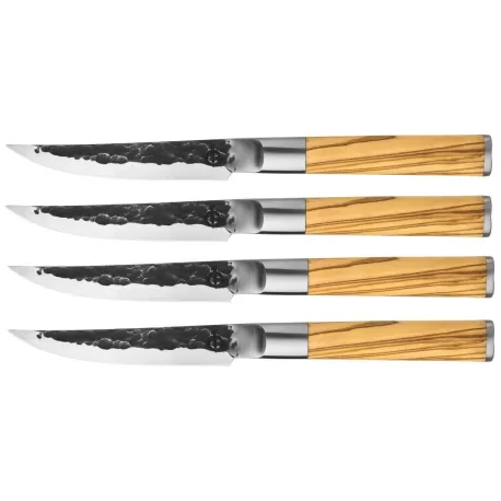 Set 4 Coltello bistecca forgiato, Oliva - Forged