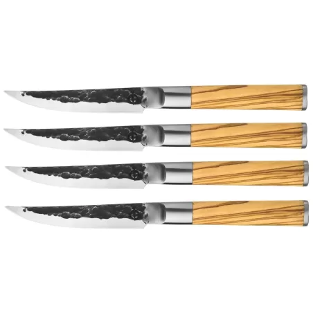 Set 4 Coltello bistecca forgiato, Oliva - Forged