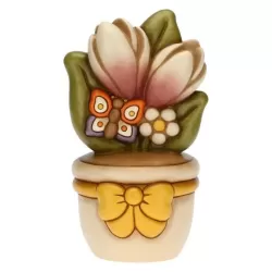 Vasetto grande farfalla e fiori - Thun