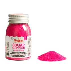 Cf 100 g zucchero glitter fucsia - Decora