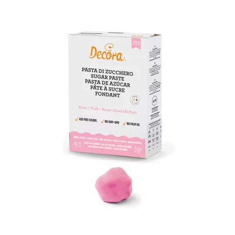 Pasta di zucchero rosa 700 g - Decora