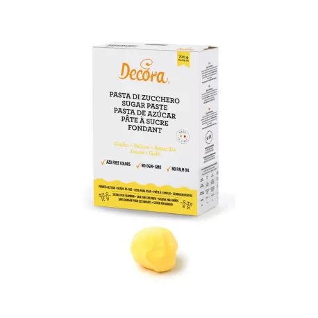 Pasta di zucchero gialla 700 g - Decora