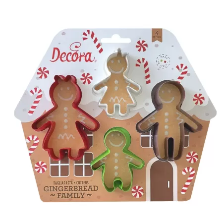 Set 4 pz tagliapasta gingerbread family - Decora