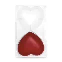 Stampo cuore policarbonato 2 cavità 91,5x101 mm - Decora
