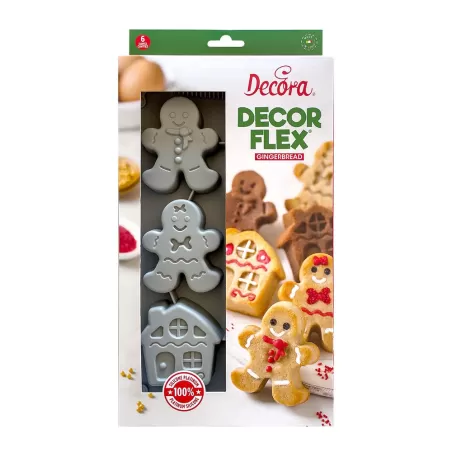 Stampo gingerbread in silicone 6 cavità - Decora