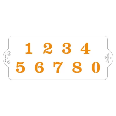 Stencil numeri 10x25 cm - Decora