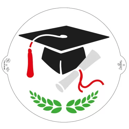 Stencil cappello laurea Ø 25 cm - Decora