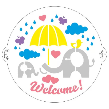 Stencil welcome Ø 25 cm - Decora