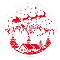 Stencil paesaggio natalizio Ø 25 cm - Decora