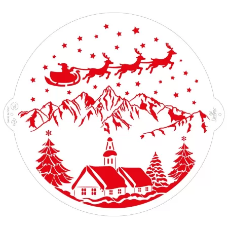 Stencil paesaggio natalizio Ø 25 cm - Decora