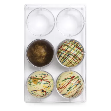 Stampo cioccolato mezza sfera Ø 75 275x150x22 mm - Decora