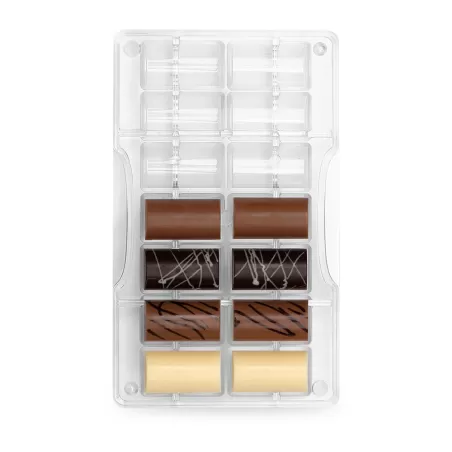 Stampo cioccolato cilindro in policarbonato 14 cavità 40x22x- Decora
