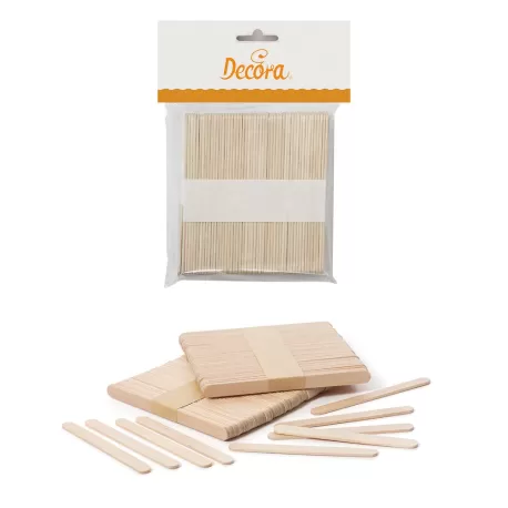 Cf 100 stecche per gelato 10xh 93 mm in legno di betulla - Decora