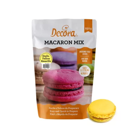 Preparato macaron in polvere giallo 250 g - Decora