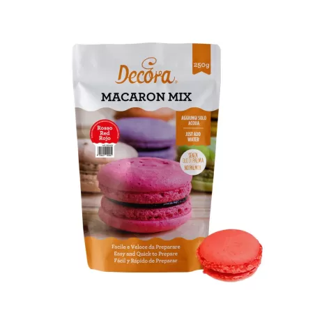 Preparato macaron in polvere rosso 250 g - Decora