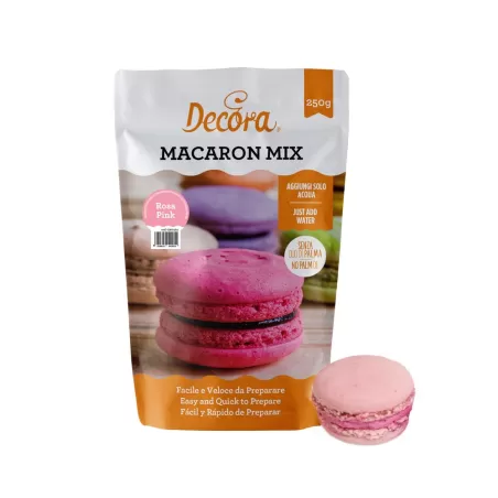 Preparato macaron in polvere rosa 250 g - Decora