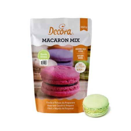Preparato macaron in polvere verde 250 g - Decora