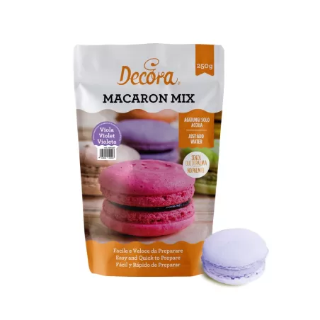 Preparato macaron in polvere viola 250 g - Decora