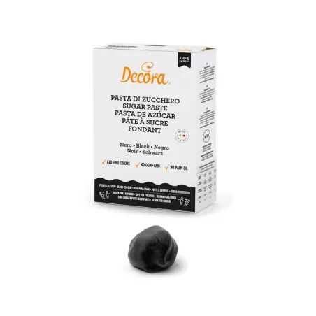 Pasta di zucchero nera 700 g - Decora