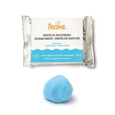 Pasta di zucchero azzurra 250 g - Decora