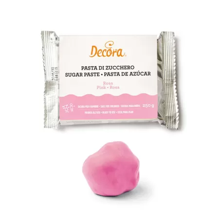 Pasta di zucchero rosa 250 g - Decora