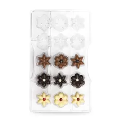 Stampo cioccolato fiori 15 cav. 200x120x22 mm - Decora