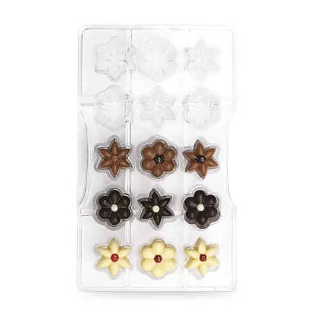 Stampo cioccolato fiori 15 cav. 200x120x22 mm - Decora