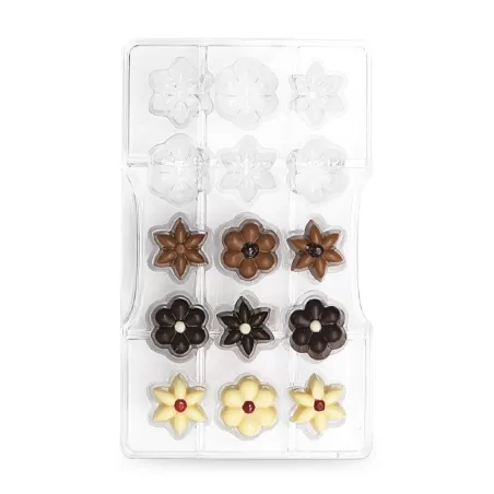 Stampo cioccolato fiori 15 cav. 200x120x22 mm - Decora
