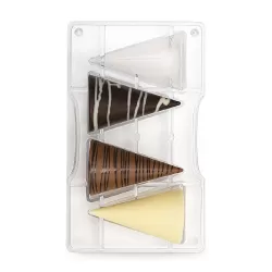 Stampo cioccolato cono 4 cavità Ø 50x80hmm 200x120x22h mm - Decora