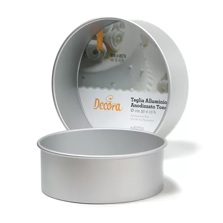 Teglia professionale Ø 23xh 10 cm tonda anodizzata - Decora