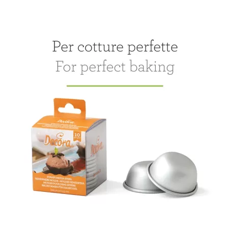 Cf 10 stampi mezza sfera in alluminio anodizzato Ø 5xh 2,3 cm - Decora