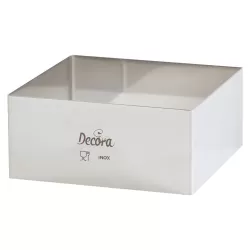 Quadrato inox 26x26xh 4,5 cm - Decora